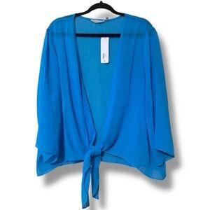 Soft Surroundings size 2X 100% silk undercover topper blue danube lightweight